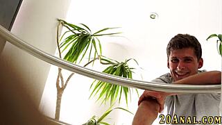 babe gets butt fucked while jerking off a big cock in hardcore scene