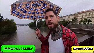 duck feeding turns to dick sucking, serina swallows dean's cream