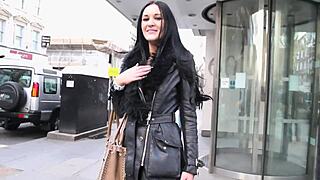 She pisses on the site and flashes tits