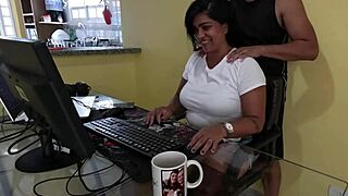 Nicoly Mattos Gives Ass on Reception Sofa After Sucking Boss Cock in Office