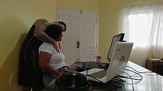 Nicoly Mattos Gives Ass on Reception Sofa After Sucking Boss Cock in Office