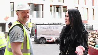 She pisses on the site and flashes tits