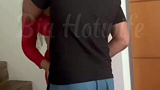 Corno invites friend to fuck my ass in our bed, watching the interracial action.