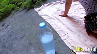 Hot Skinny Brunette Babe Gets Ass Fucked in Doggystyle at the Beach