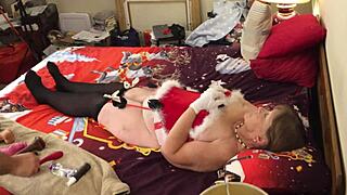 I fuked granny carmen with dildo on christmas in july