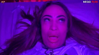 put collar on slut for obedience, then fucked her ass with huge cock