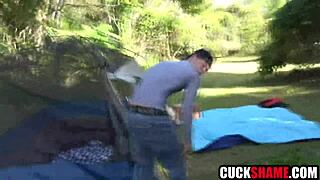 Cuck Hubby Watching Wife Hookup With Stranger Outdoors