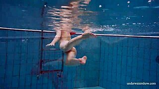 Is Avenna swimming naked in the pool?