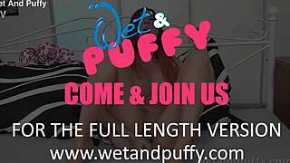 wet and puffy presents something blue in close up czech european redhead