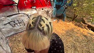 I, the milf, got so wet in the woods with creampie and squirting, oh god!