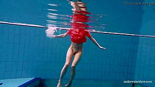 Is Avenna swimming naked in the pool?