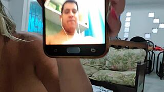 A hot Latina performs on webcam in a reality show