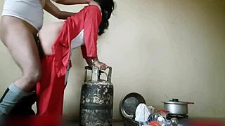 indian stepsister has quick sex in the kitchen with her stepbrother