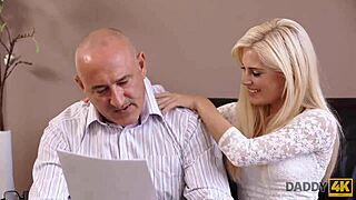 daddy4k old bald man cheats with naive gf 😈