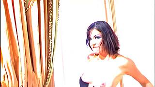 lexi bardot looks lavish and rich in purple suit but sexy shaved pussy underneath 😍