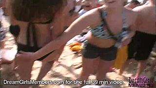 bikinis, boobs & pussy flashing at texas beach party?