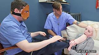 Spicy teen brought to anus madhouse for uninhibited treatment.