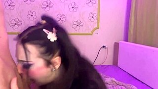 Slutty wet mouth always ready for a dick, with choking and deepthroat.