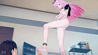 Hentai footjob featuring anime blowjob and more 😍