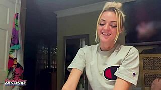 Petite kinky blonde sassy loves teasing her juicy titties and wet pussy