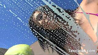 Curvy Teen Works Carwash To Suck Fat Cock And Get Creamy Pussy Fucked