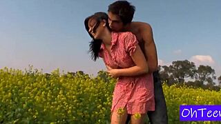 Branislava And Filip Enjoy Outdoor Fun In A College Setting With Natural Tits On Display