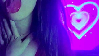 Dirty Student Touches Her Boobs, Waters Mouth with Ahegao Teasing, Begs Daddy for Cum in Mouth