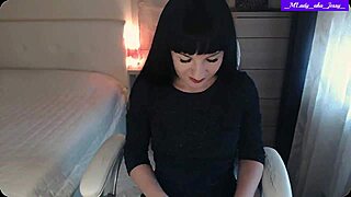 jessy aka mlady has fun tickling her pussy in lingerie