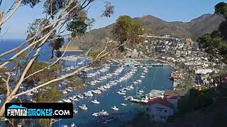 Step Sisters Gal And Aubree Host Sloppy Orgy With Stepmommy And Stepdaddy