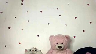 Skinny pretty girl playing with her toy