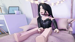 e-girl masturbates to orgasm in roblox animation fun