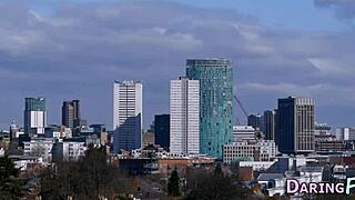 Euro Babe Grinds Pussy on Monster Cock Bent Over Cumming Hard