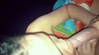 latina couple shares sloppy deep blowjob ending in mouth