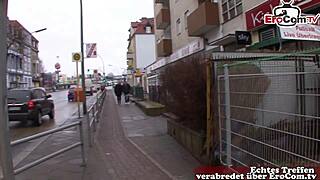 german amateur couple invited to street sex casting