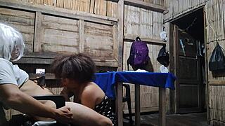 Latina milf mother-in-law sucks and licks american penis intensely until orgasm in real homemade porn