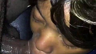 wet mouth game teases black cock in close dripping action