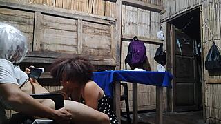 Latina milf mother-in-law sucks and licks american penis intensely until orgasm in real homemade porn