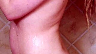 Charming Blonde Girl's Steamy Shower Turns into Seductive Tease