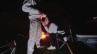 Wife's Bent Over Campsite Fuck—Husband Nowhere in Sight