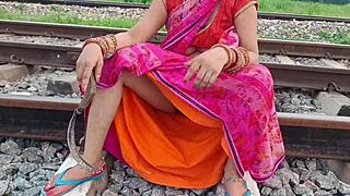 desi village bhabhi rides lover boy cock outdoors in ranch field