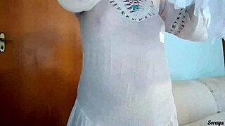 Stepmom Cleans in See-Through Dress—No Panties Teasing Curves