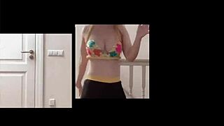 glasses belly dancer goddess sways huge curves in hypnotic rhythm