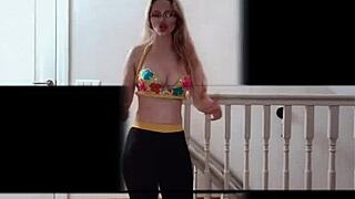 glasses belly dancer goddess sways huge curves in hypnotic rhythm