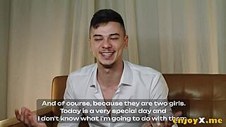 horny tommy pounds two big tit nymphs kitchen threesome