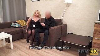 debt4k blonde hairdresser fucks for furniture cash pov homemade 😈💦