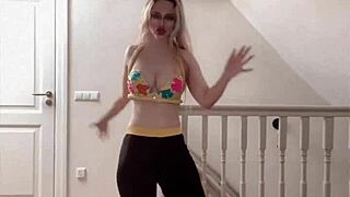 glasses belly dancer goddess sways huge curves in hypnotic rhythm