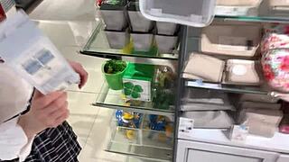 the cute petite japanese schoolgirl squirts wild during homemade creampie fuck