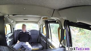 big tits passenger gets banged outdoors and gives footjob to client