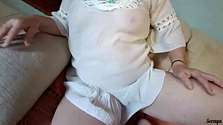 Stepmom Cleans in See-Through Dress—No Panties Teasing Curves