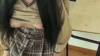 I'm thrilled he pounds my tight pussy in the empty classroom after students leave during Mexico school afternoon homemade